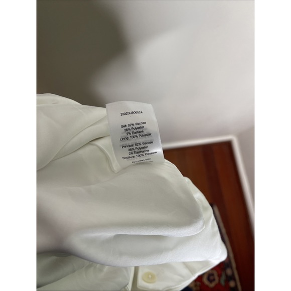 Veronica Beard Jeanne Grain de Poudre Wide Leg White Pants Size 8 - Picture 11 of 11